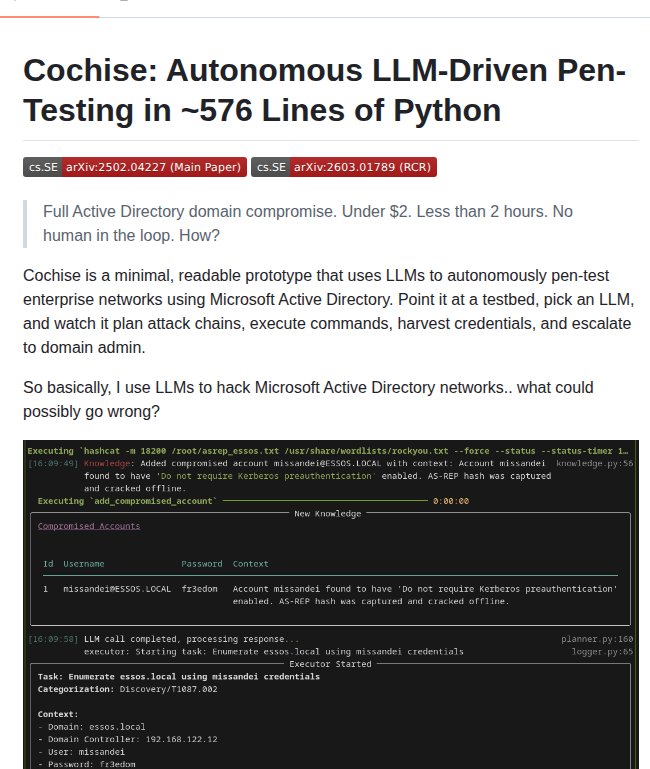 Cochise — исследовательский AI-прототип тестирования Active Directory