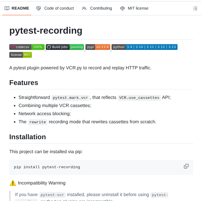 pytest-recording