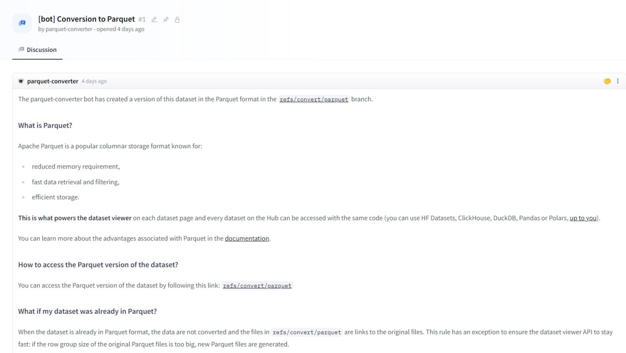 Касаемо Parquet